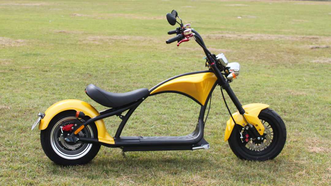 Elektro Roller Coco Bike E-Chopper mit Straßenzulassung bis zu 50 Km/h in Gelb 
